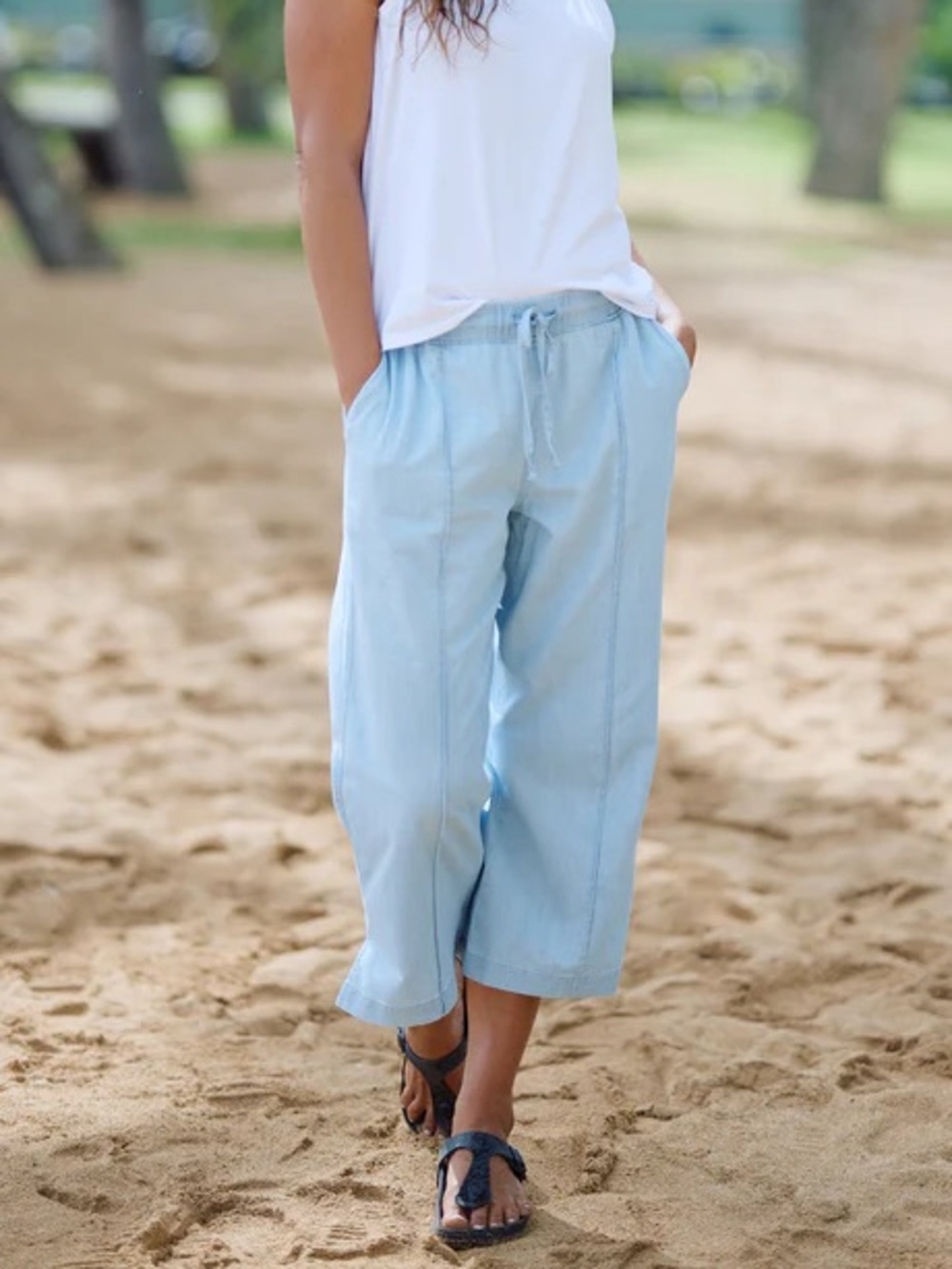RipSkirt Cotton Coastal Crop Light Chambray